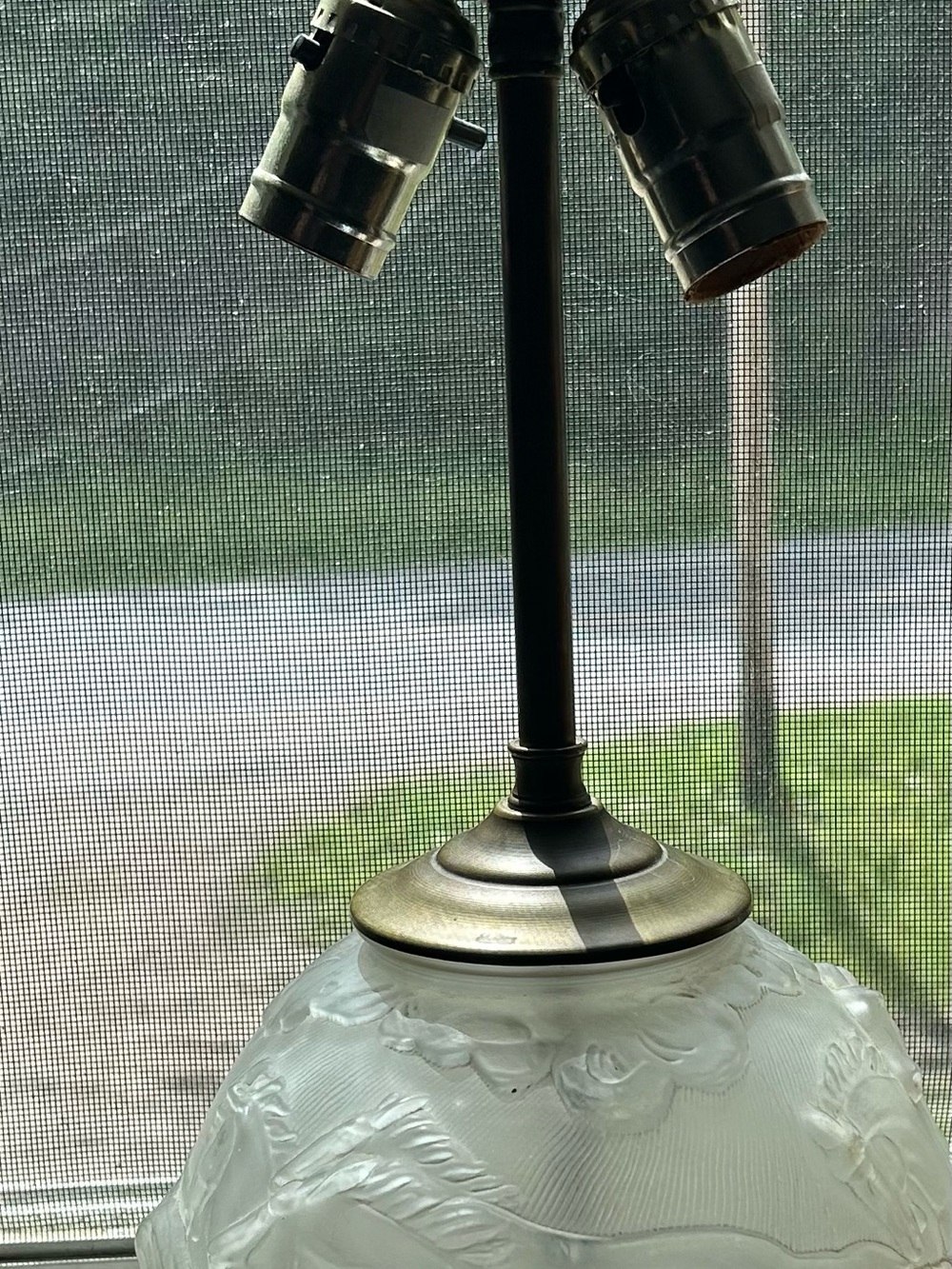 Antique Frosted Glass Horse Lamp- Karl Zentner